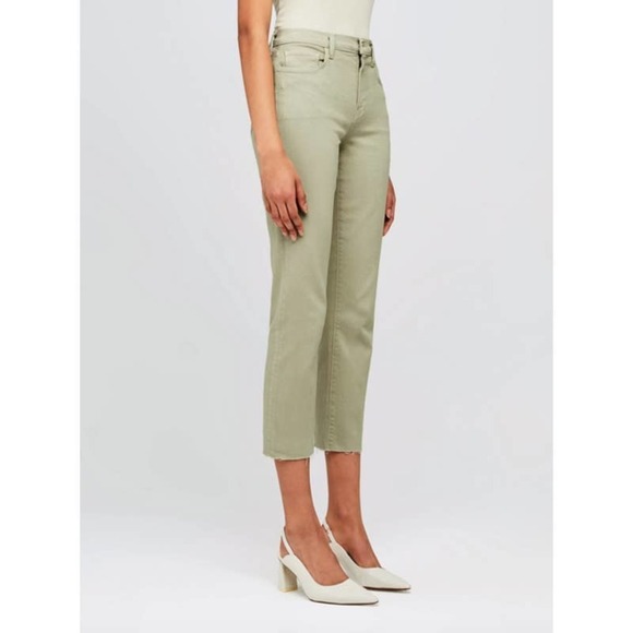 New LÁGENCE LIMESTONE HIGH RISE CROPPED SLIM SADA JEAN SIZE 28 - Picture 3 of 11